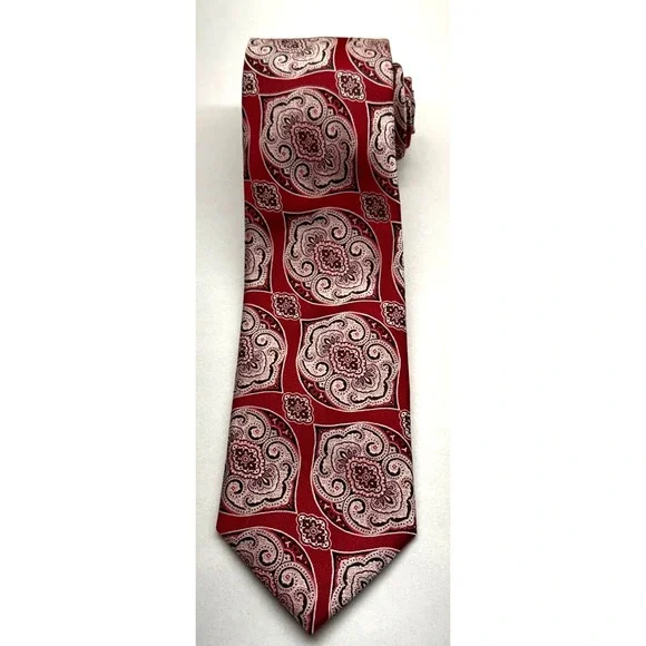 Robert Lewis Red Paisley Printed Design 100% Micro Fiber 3.50
