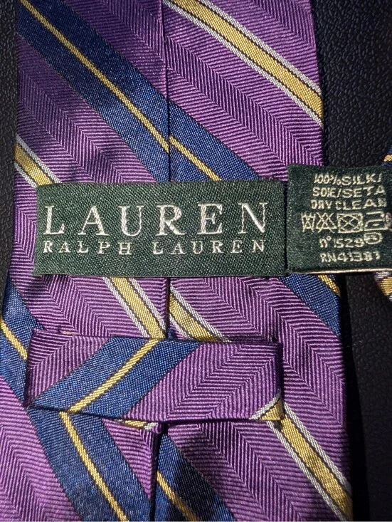 Lauren Ralph Lauren Purple Gold Silk Tie