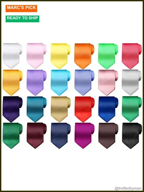 24pcs Men's Solid Satin Neckties Set Formal Business Wedding Ties
