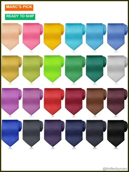 24pcs Solid Satin Necktie Set 57
