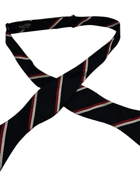 Robert Talbott Bow Tie Bowtie Silk Self Tie England Black Red Striped