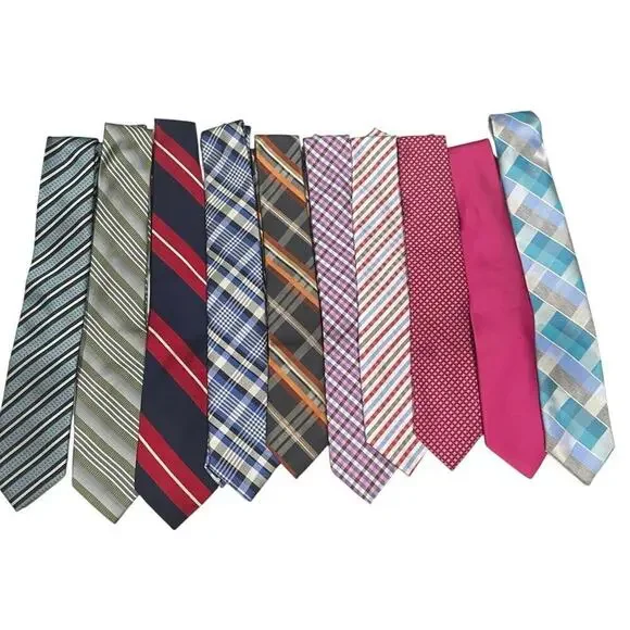 LOT OF 10 MEN DRESS TIES COLORFUL ELEGANT CHIC OFFICE‎ ATTIRE PROFESSIONALISM