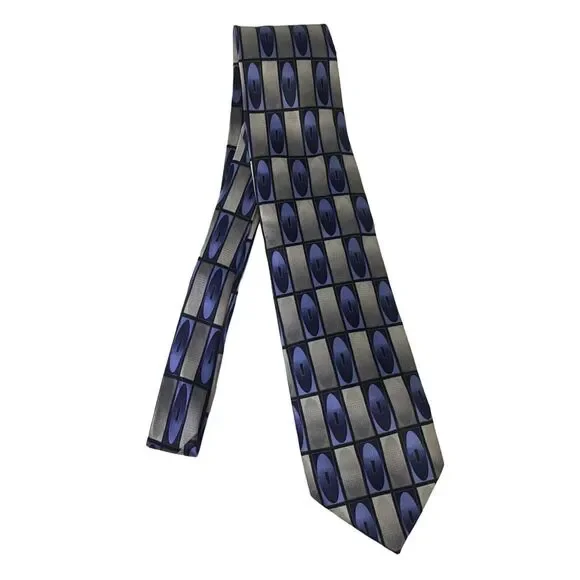 #6634 Giorgio Brutini Blue Black and Gray Mens Necktie, Tie