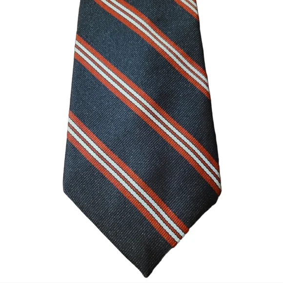 Vtg Giovanni Men's Necktie Tie Red Black White Striped Polyester