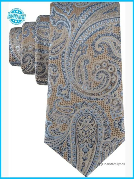 Classic Paisley Tie Retro Elegant Formal Wear Silk Blend Self-Tie Closure