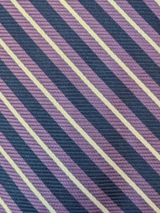 Nautica Purple Navy Cream Diagonal Stripe Silk Neck Tie USA Made Vintage 1990s