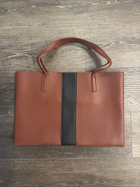 Vince Camuto Tote with Black Center Stripe