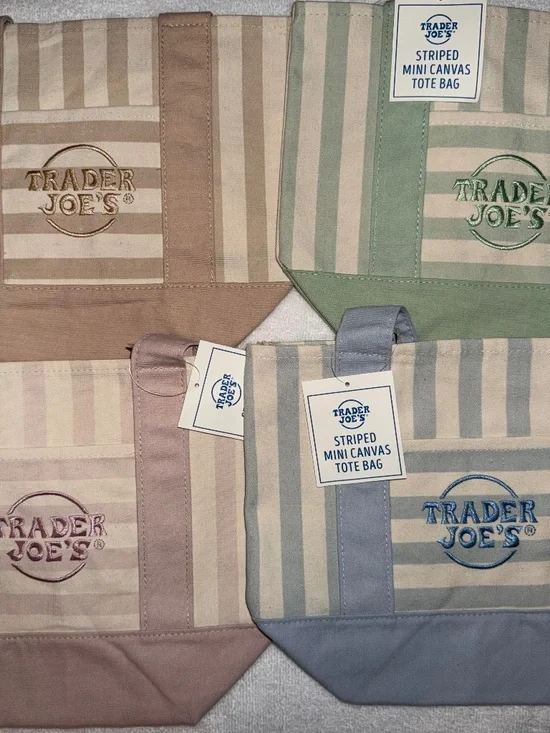 Trader Joe’s Stripe Mini Totes Lot of 4