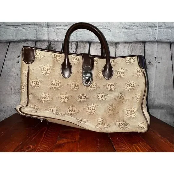 Vintage Dooney & Bourke Donegal Signature Canvas Tote