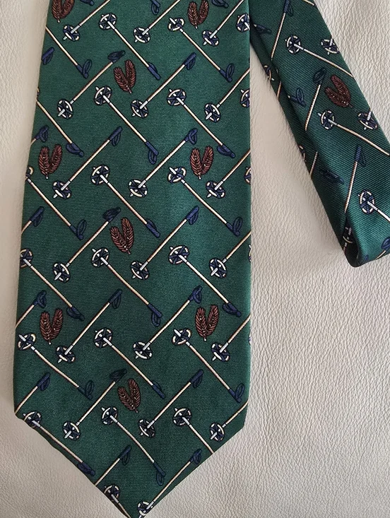 Gap Premium Winter Sports Skiing Men's Green Silk Necktie Tie