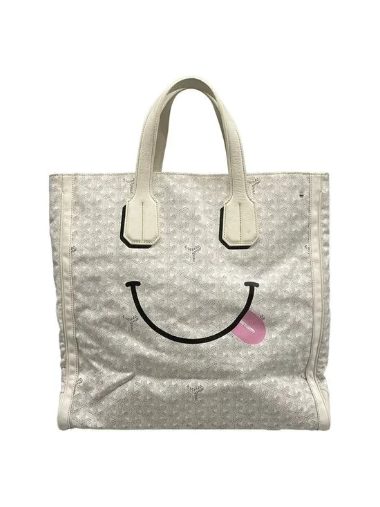 Goyard Tote Sac Voltaire White Smile Paint Leather