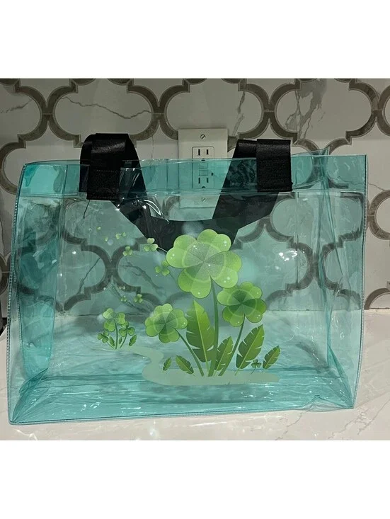 Large Green Clear Tote Bags Iridescent PVC Bag