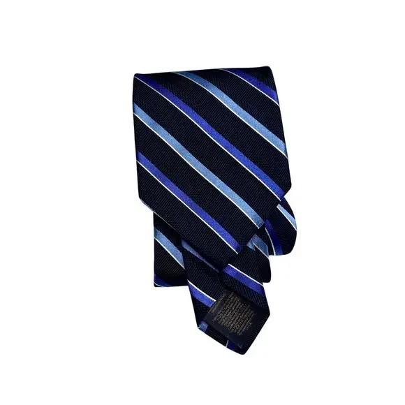 Brooks Brothers Navy Blue Diagonal Stripe Silk Tie