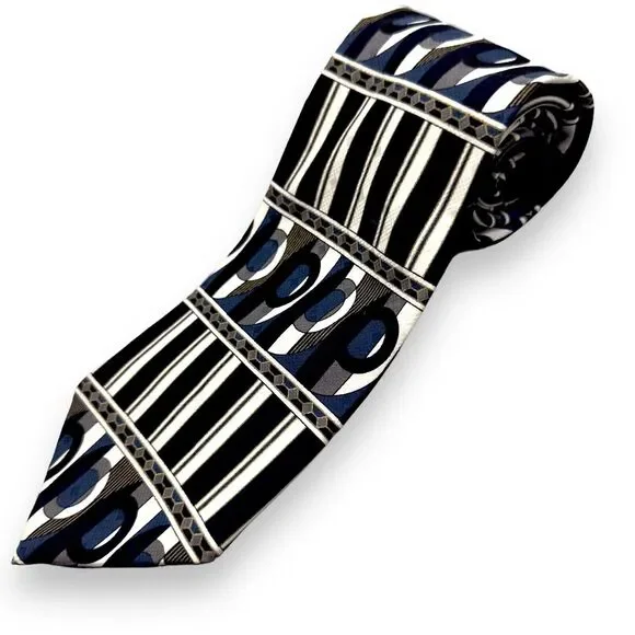 X'andrini Silk Dress Tie Made in USA‎ Multicolor Geometric Pattern 55