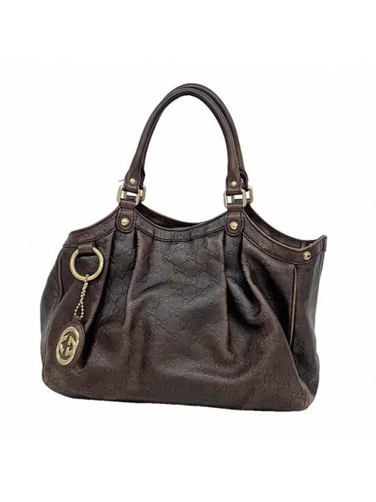 Gucci Tote Guccissima Ski Leather Brown Gold