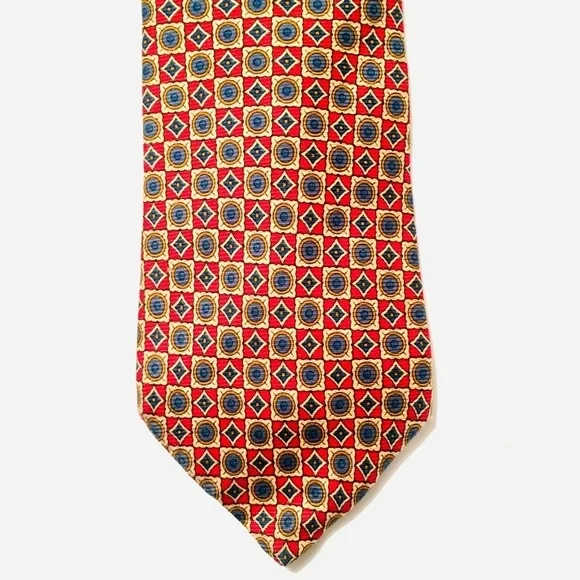 BROOKS BROTHERS Silk Tie, gold and red