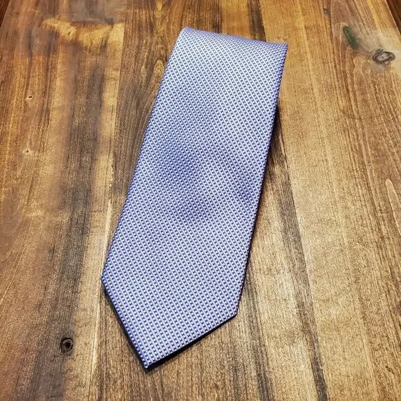 Jones New York Necktie Purple Lavender Lilac Small Check Design