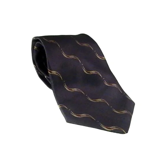 Bill Blass Black Label Silk Neck Tie Navy‎ Rust Diagonal Swirls