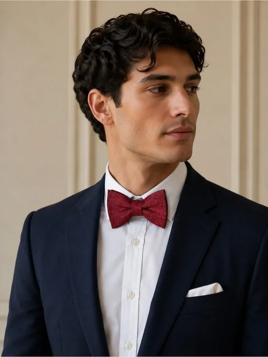 The Tie Bar Red Black Speckled Self-Tie Bow Tie Adjustable Formal Classic