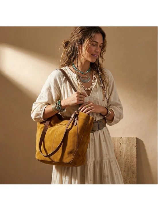 Patricia Liliane Tote - Suede Golden Brown