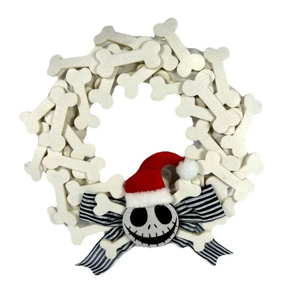 Disney Nightmare Before Christmas Jack Skellington Bone Christmas Wreath