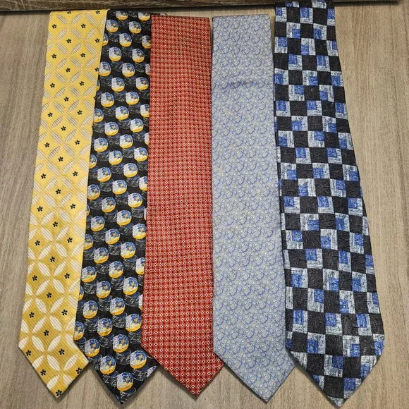 Lot of 5‎ Designer Silk Ties Ermenegildo Zegna Polo Ralph Lauren Brooks Brothers