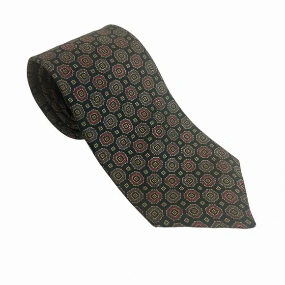 Phil Roberts New York Handmade Silk‎ Geometric Pattern Tie