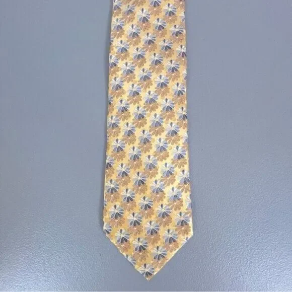 ERMENEGILDO ZEGNA MENS SILK TIE GOLD GRAY