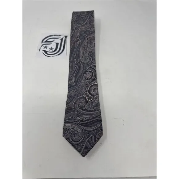 Michael Kors‎ Mens Moss Tie Paisley Necktie Grey/Blue/Peach