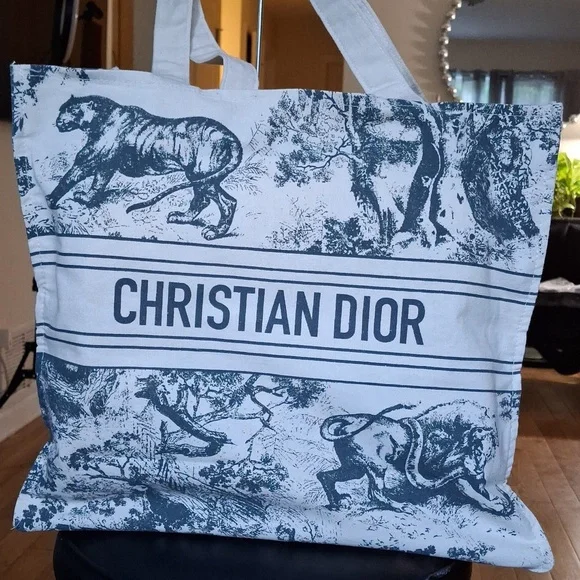 NEW Dior Blue and White Toile Christian Dior Tote Bag