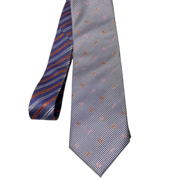 EJ Samuel Necktie Men's Purple‎ Orange Microfiber Mixed pattern Designer
