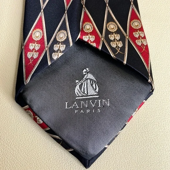 Lanvin Diamond Pattern Silk‎ Tie