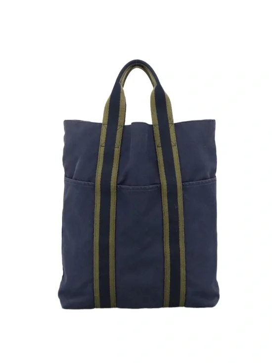 HERMES Fourre Tout cabas Tote Bag Canvas Navy