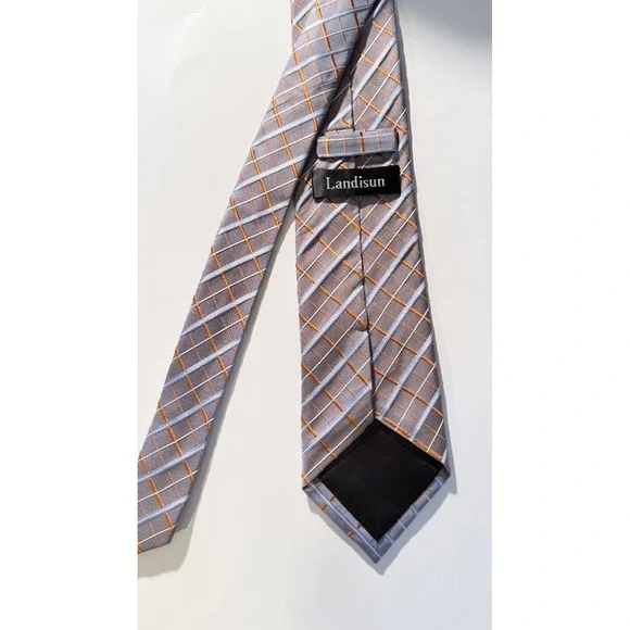 Landisun 100% Silk Men's Tie Multi Color