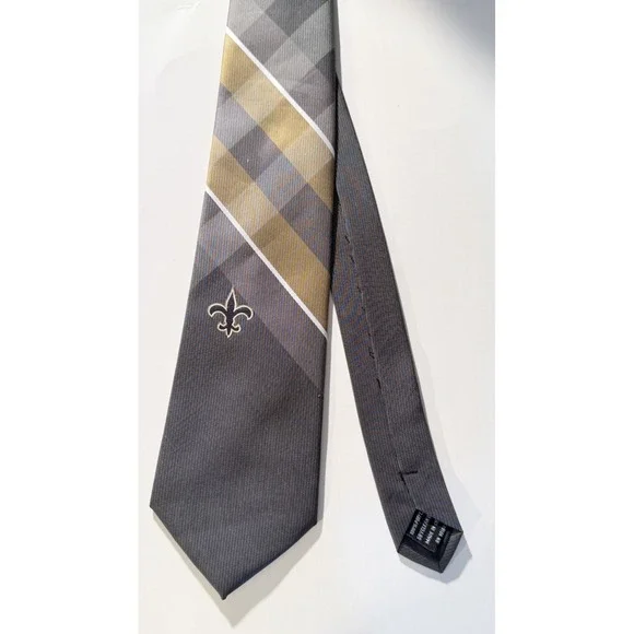 NFL Men's Necktie Tie Polyester New Orleans Saints Football Logo Striped
