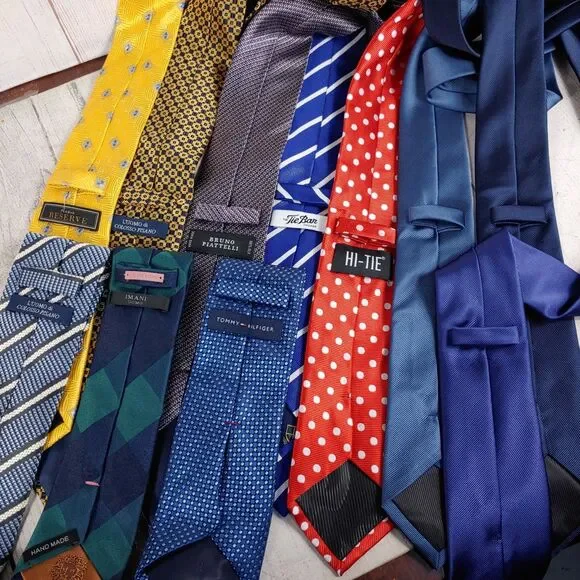 LOT OF 11 Men’s Ties - Mixed Pattern Designer Necktie Bundle - USED Free Ship!