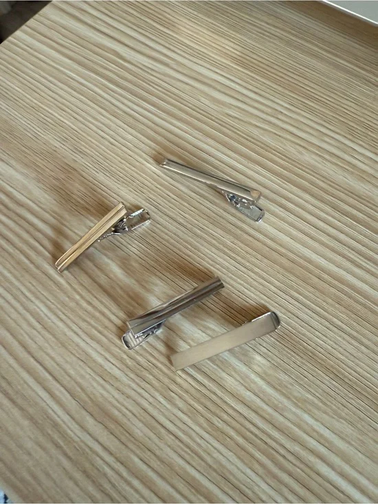 Silver Tie Clip Set for Men - Sleek Minimalist Style