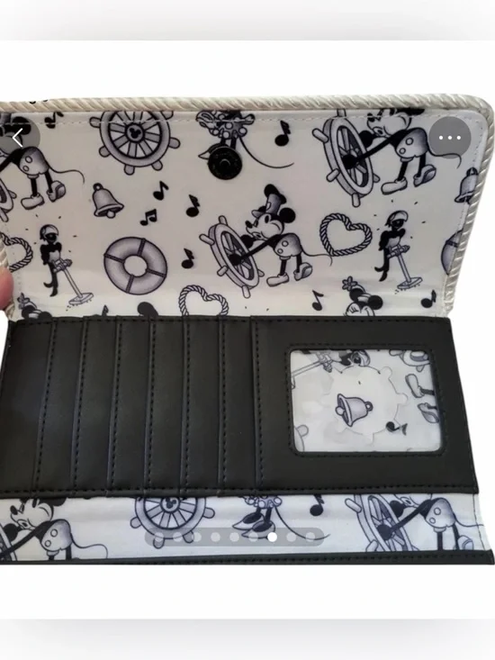 NWOT Loungefly Disney Mickey Mouse Steamboat Willie Music Cruise Flap Wallet