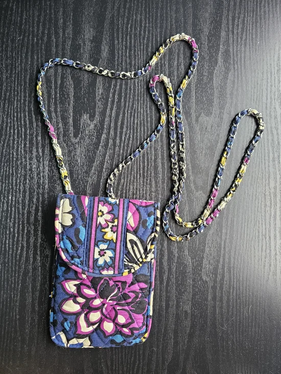 Vera Bradley ID Card Holder Wallet w/Strap Floral Print 6x10