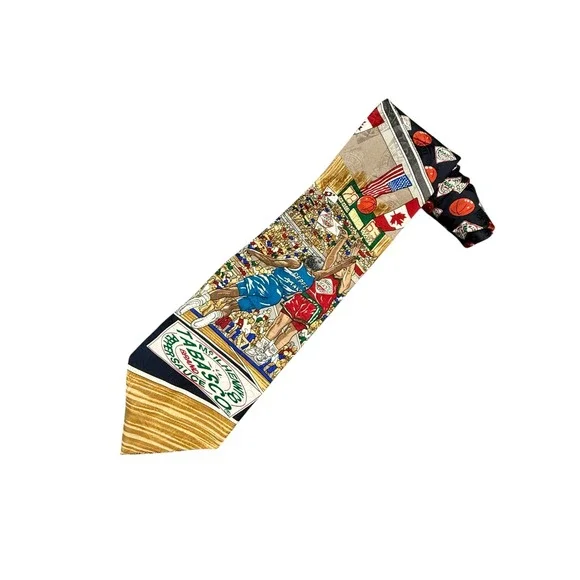 Tabasco Necktie Mens Basketball Novelty Silk Tie Hot Sauce USA Canada Vintage