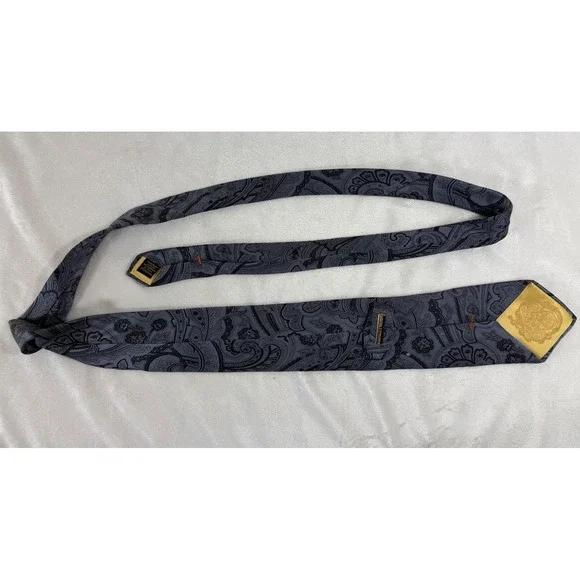 Donald J. Trump Men's Silk Necktie Gray Paisley Classic Designer Business Tie