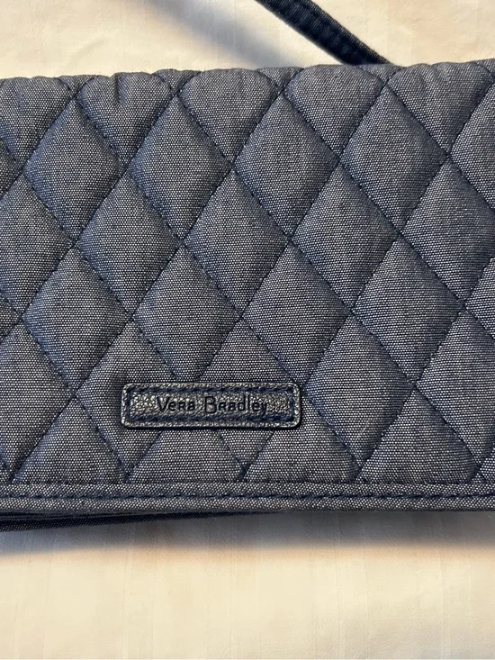 Vera Bradley Quilted Crossbody Wallet in Denim Blue