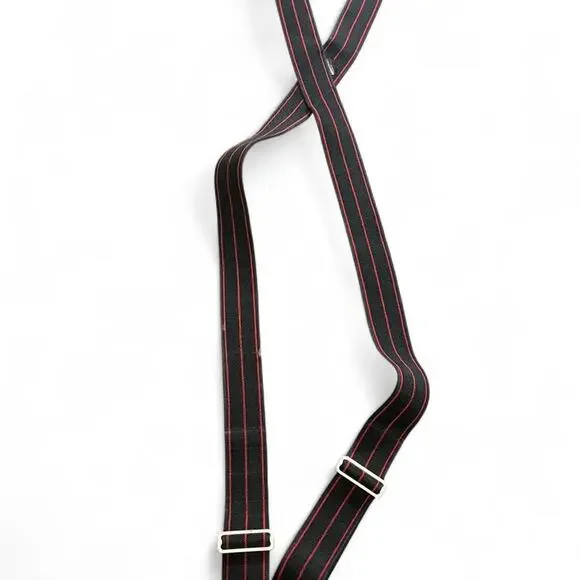 Black red striped suspenders