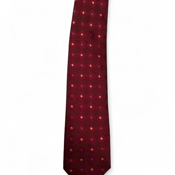 Alexander julian burgundy tie with