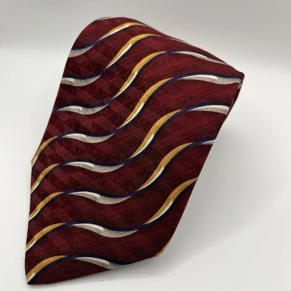 Oscar de la Renta Mens Tie Abstract Waves