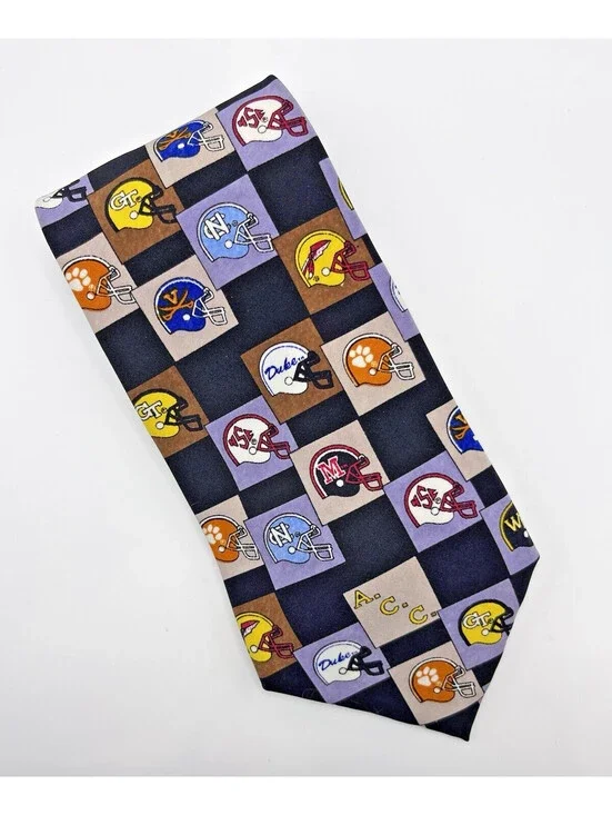 American Classice NCAA  A.C.C  Football Tie Classic Retro Vtg  4 X 54 Polyes