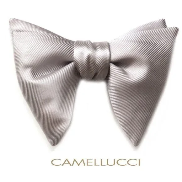 Men's‎ Self tied Bow Tie Big Butterfly Bow tie Light Grey