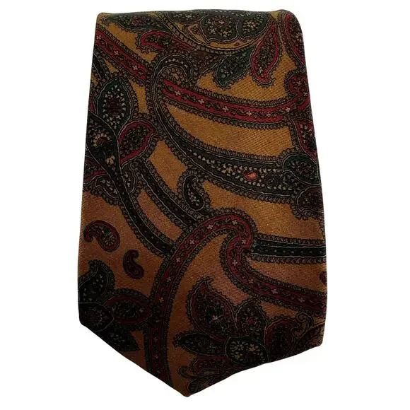 Vintage Burberrys Paisley Print Neck Tie Lined Formal Career Multicolor One Size
