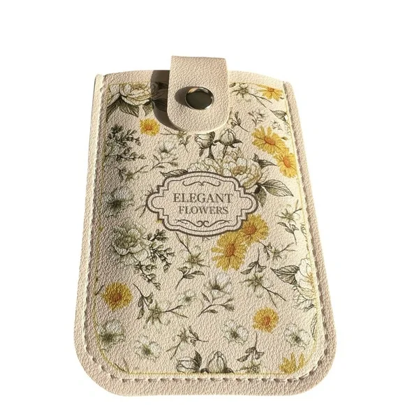 Floral Cream Pull Up Credit Card Holder
