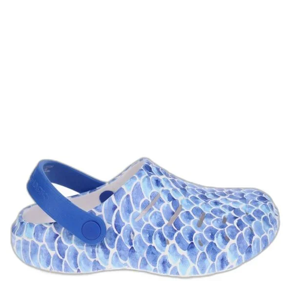 Rugged Shark BIG GIRL Clogs SIZE 4 Blue Pattern Waterproof NEW